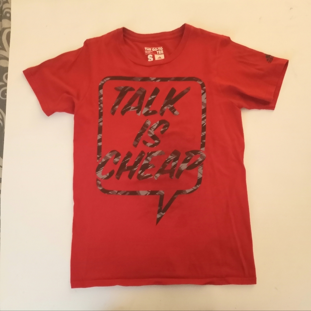Talk Is Cheap Adidas T Shirt - Picture 1 of 7